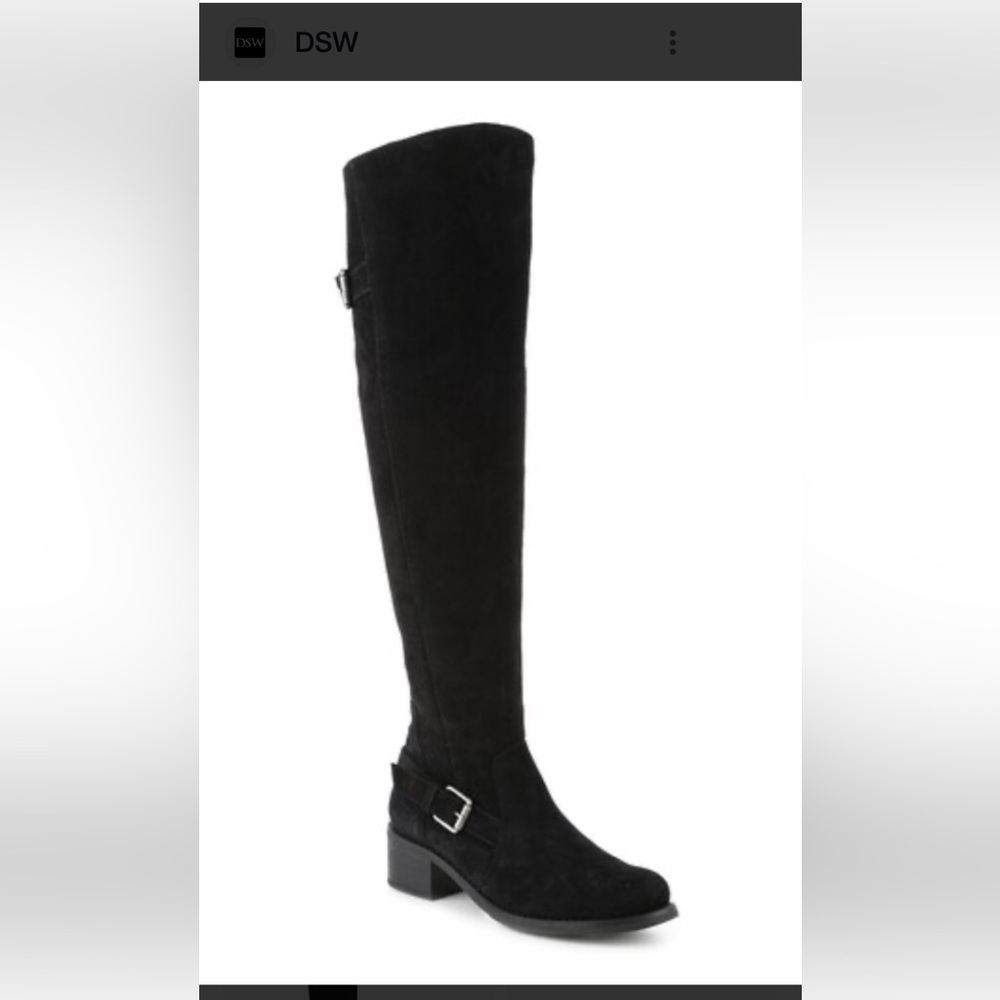 Matisse Black Suede Over The Knee Boots Size 7.5